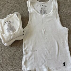 Polo by Ralph Lauren Kids Ribbed White Tank Top